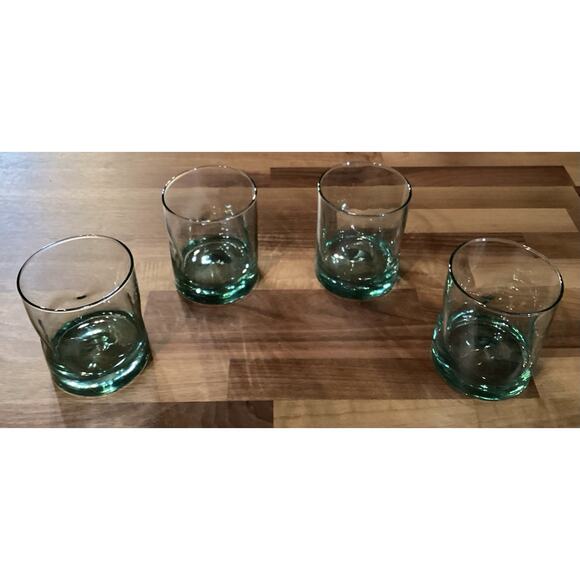 Set of 4 Vintage 4” Thumbprint Green Tumblers 10 ounces - Picture 3 of 10